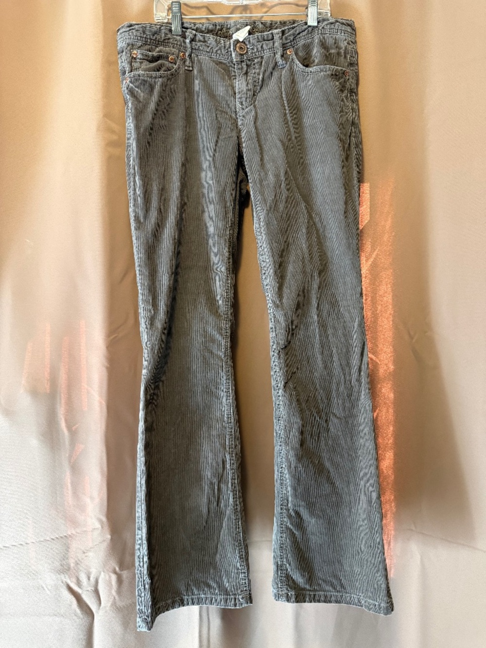 Vintage American Eagle Artist Corduroy Flare Pants Size 8 Grey Y2K